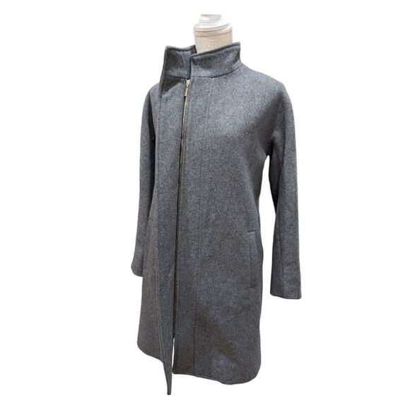 Yaly Couture Custom Designed Tailored Pure Wool Womens Grey Zip Up Coat Size M - Picture 2 of 11